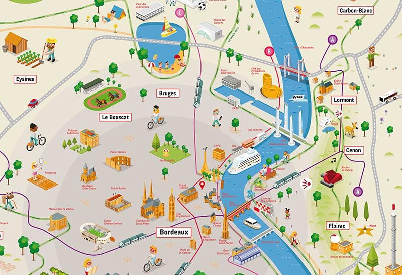 Bordeaux, ойр орчмын газрын зураг