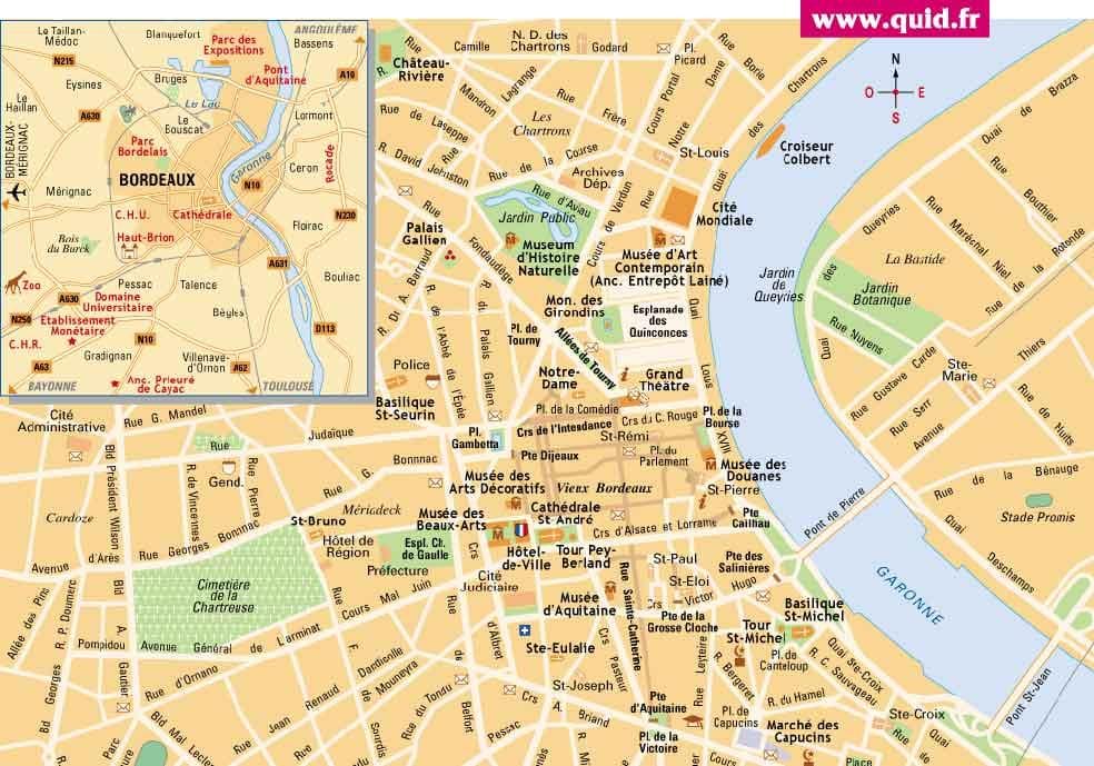 Bordeaux газрын зураг дээр