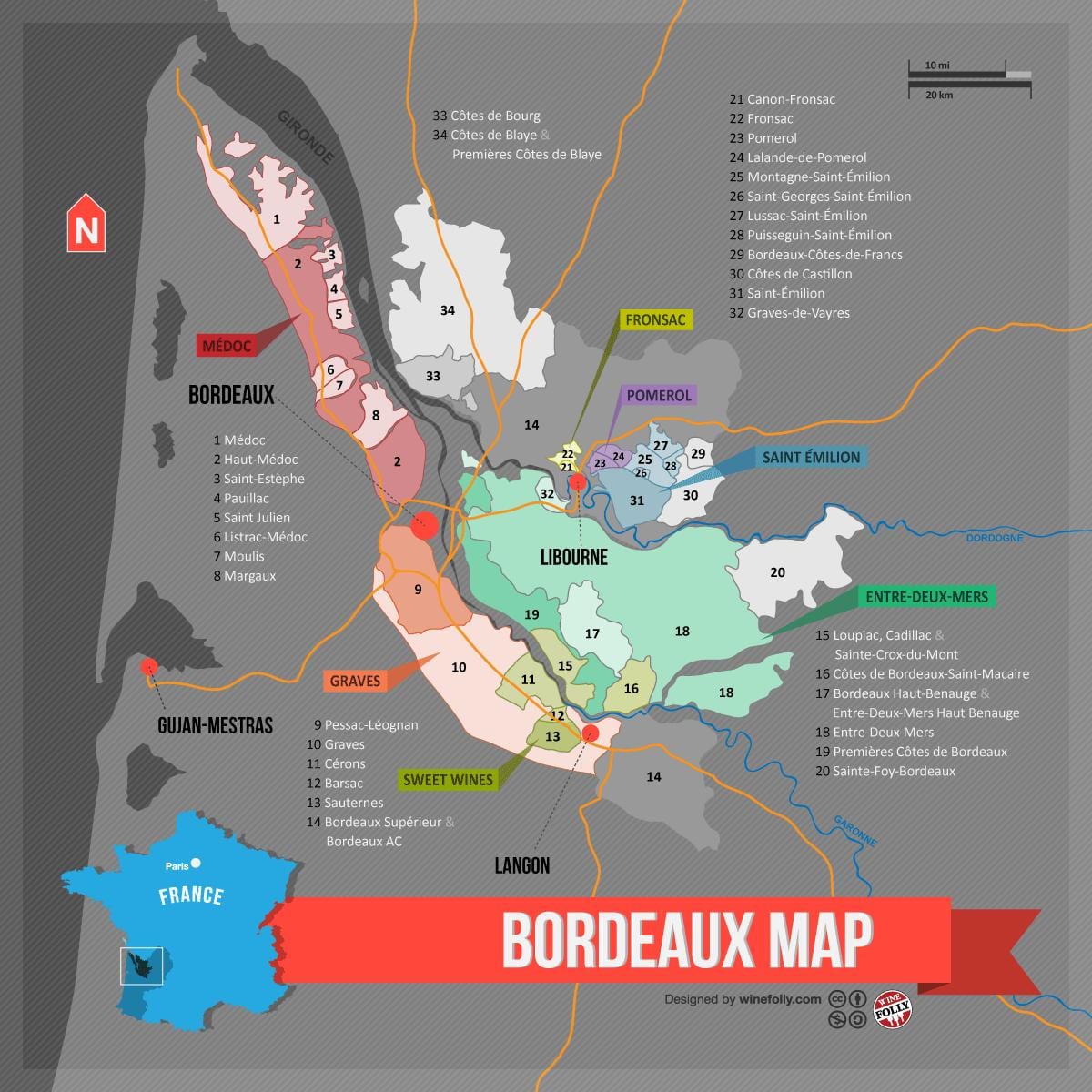 Bordeaux дарс орны газрын зураг