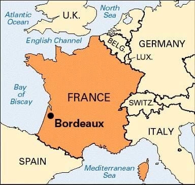 Bordeaux газрын зураг дээр