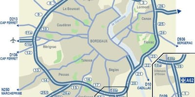 Bordeaux авто замын газрын зураг нь