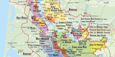 Bordeaux усан үзмийн газрын зураг