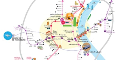 Bordeaux нийтийн тээврийн газрын зураг